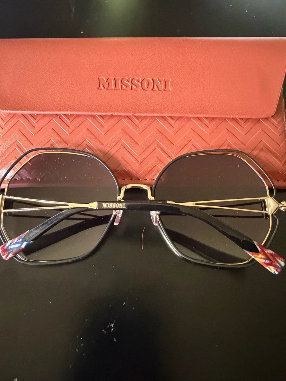 Missoni Gold Frame Sunglasses with Brown Lenses
